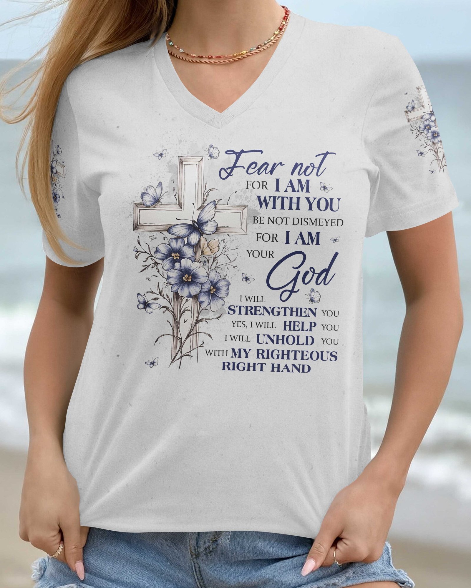 Fear Not For I Am With You Be Not Dismayed For I Am Your God T-Shirt - Image 9